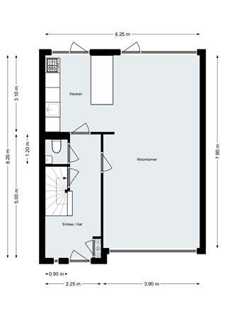 Floorplan - Van Houtenstraat 26, 4623 XL Bergen op Zoom